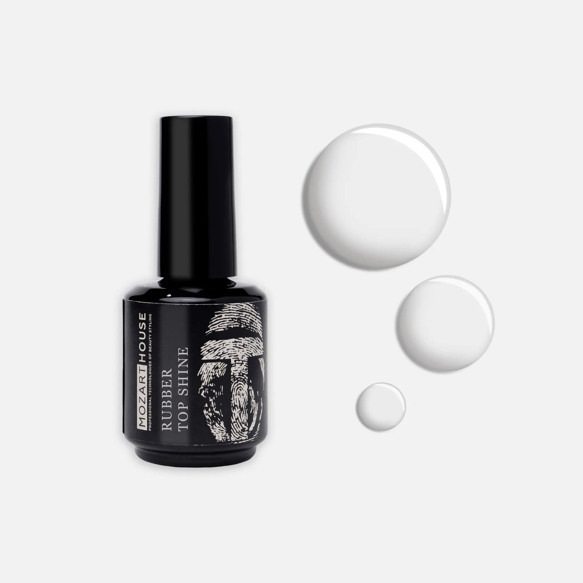 Топовое покрытие GEL POLISH RUBBER TOP SHINE, 15 мл