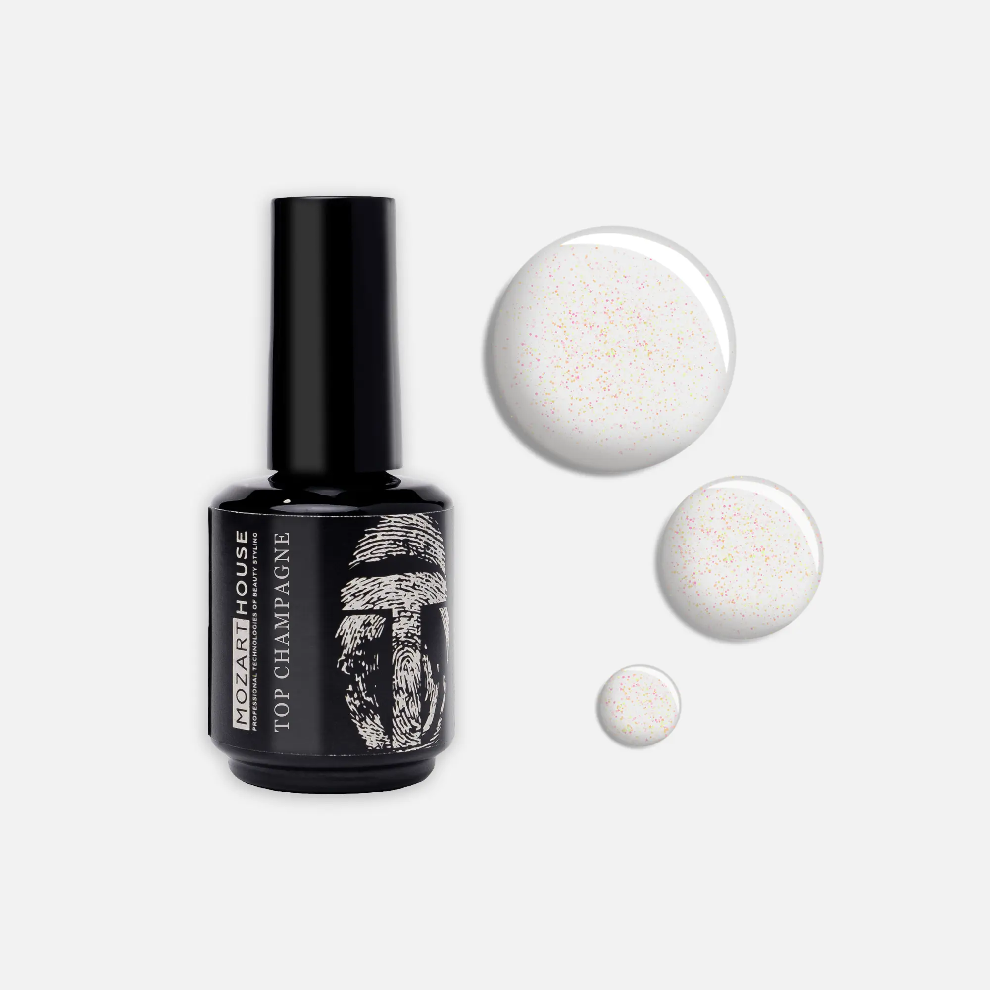 Топовое покрытие GEL POLISH TOP CHAMPAGNE, 15 мл
