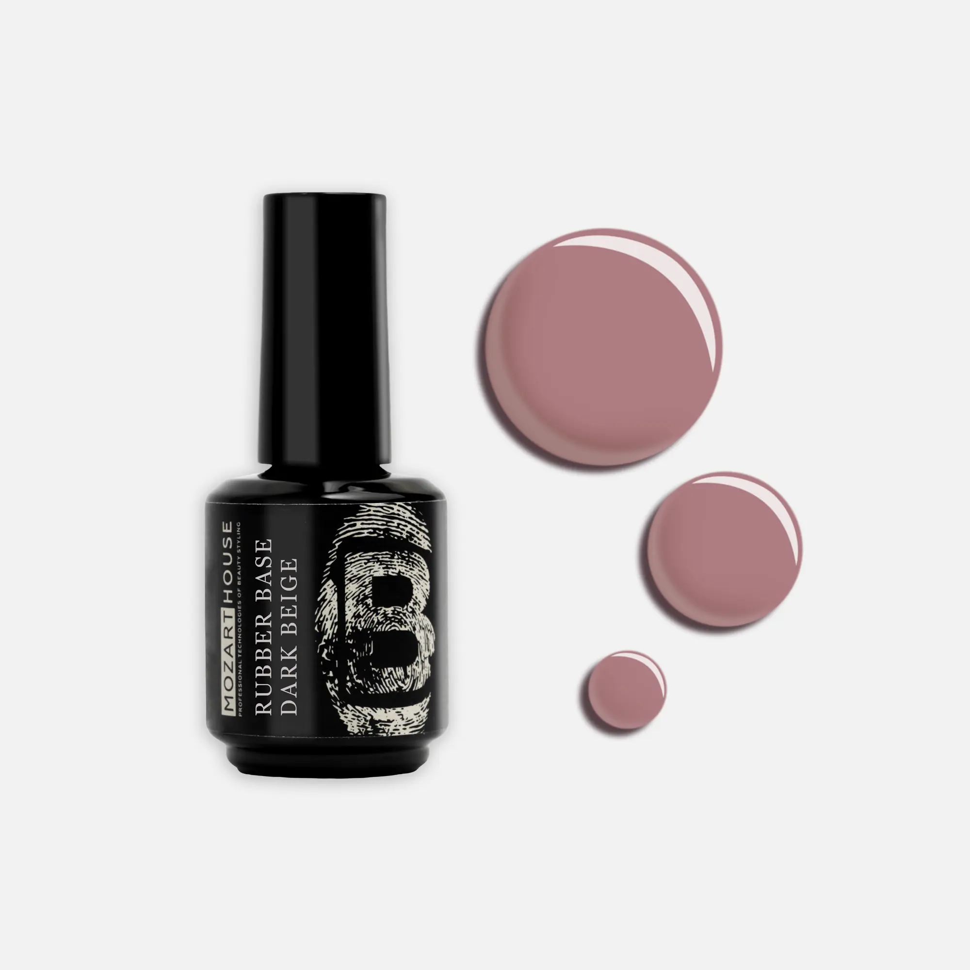 Базовое покрытие GEL POLISH RUBBER BASE DARK BEIGE, 15 мл
