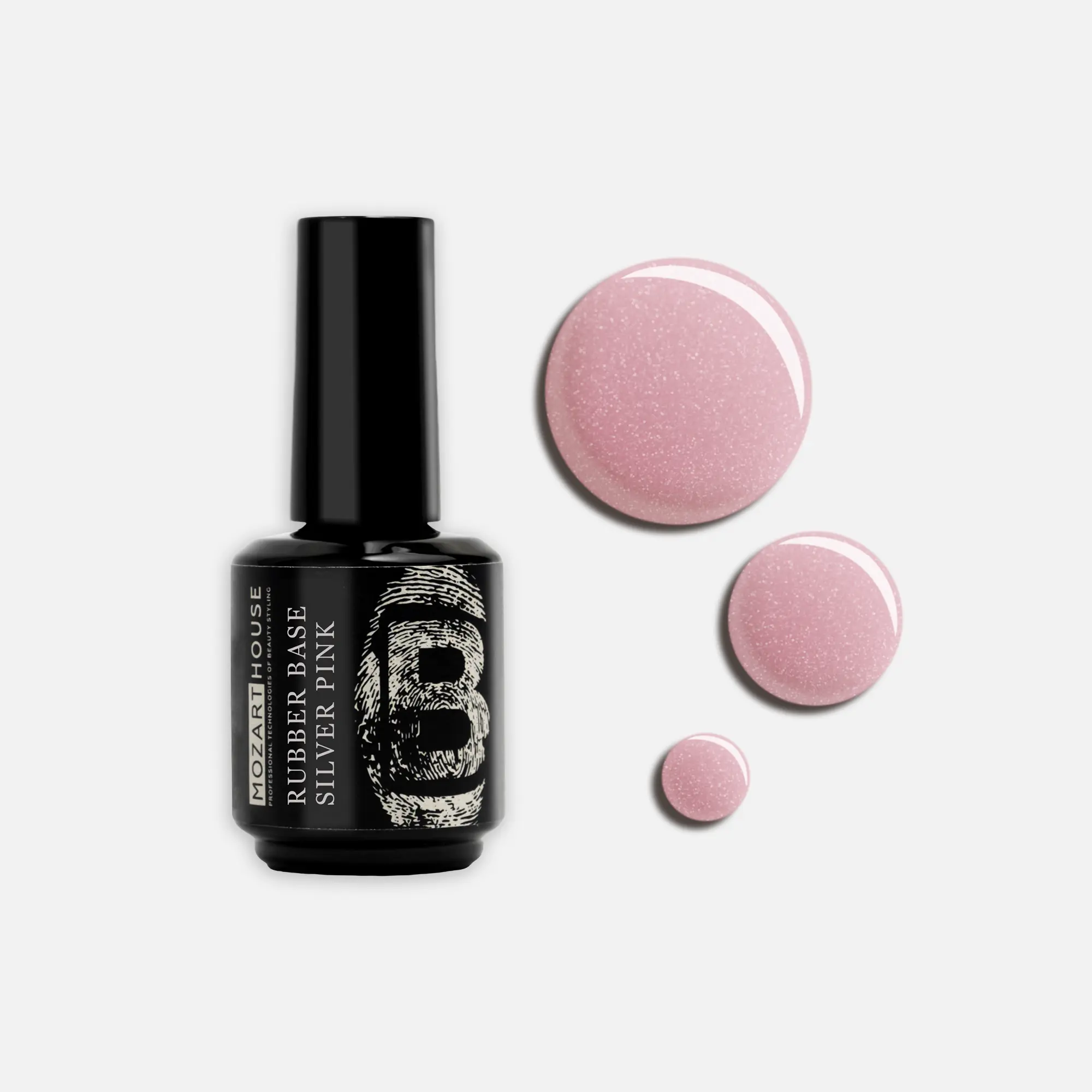 Базовое покрытие GEL POLISH RUBBER BASE SILVER PINK, 15 мл