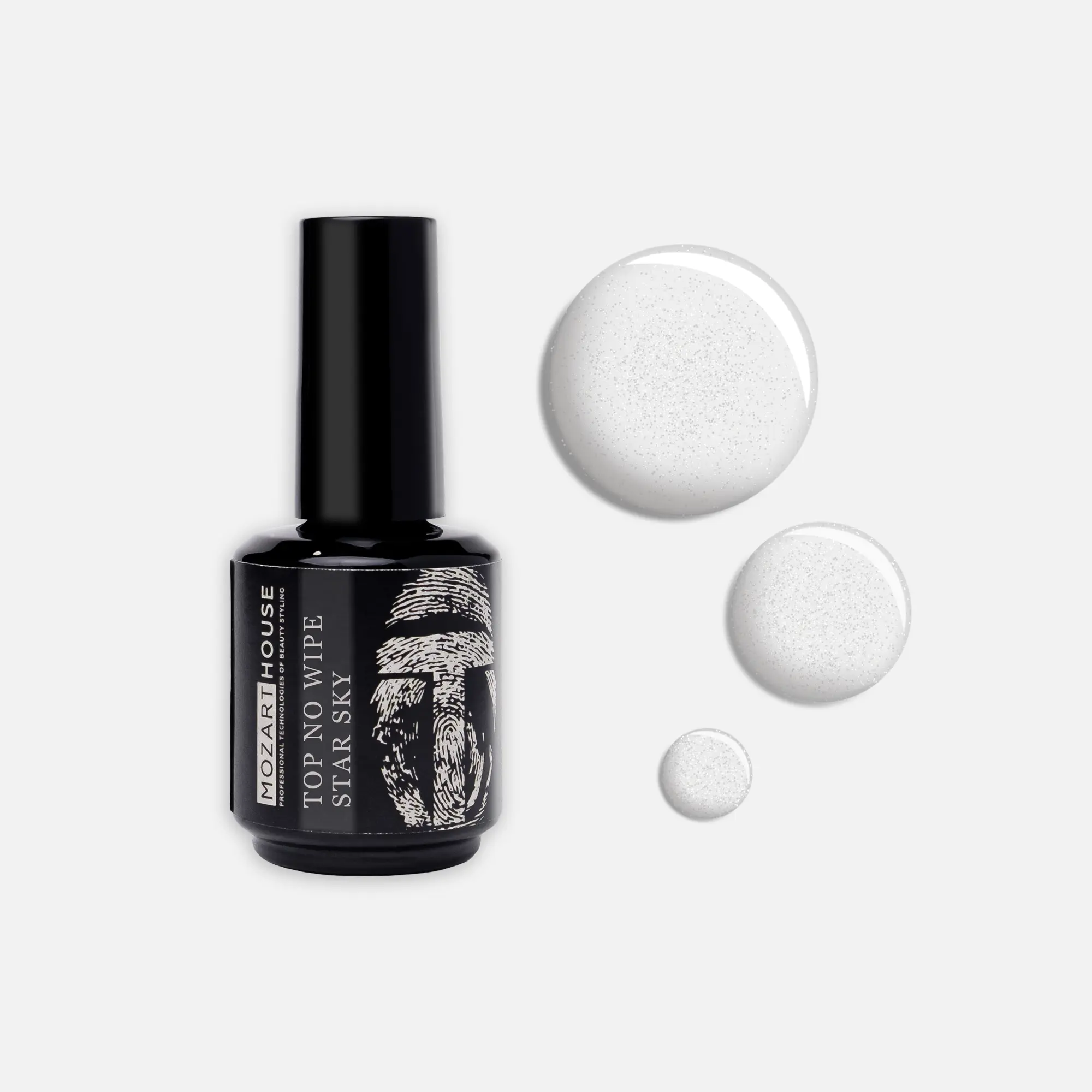 Топовое покрытие GEL POLISH Top no wipe star sky, 15 мл