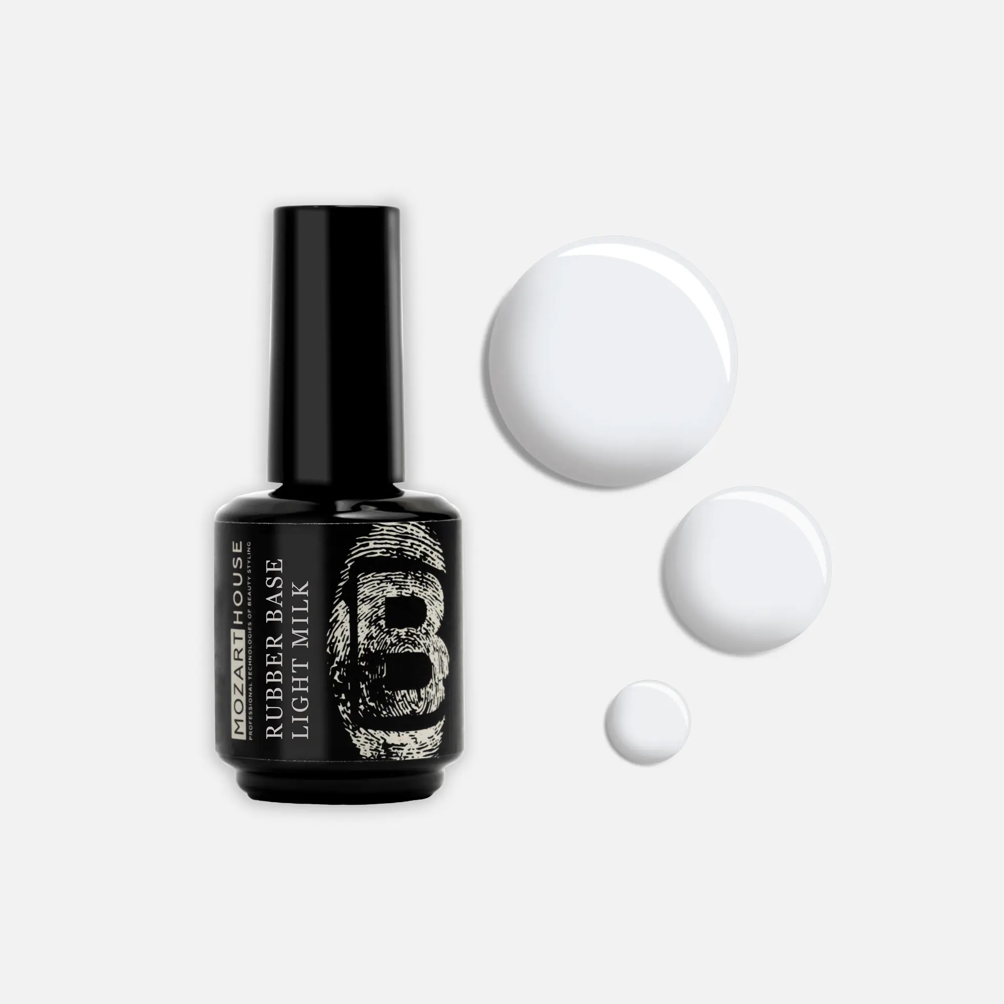 Базовое покрытие GEL POLISH RUBBER BASE LIGHT MILK, 15 мл